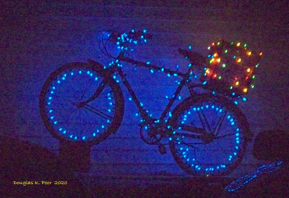 BLUE CHRISTMAS LIGHT BICYCLE